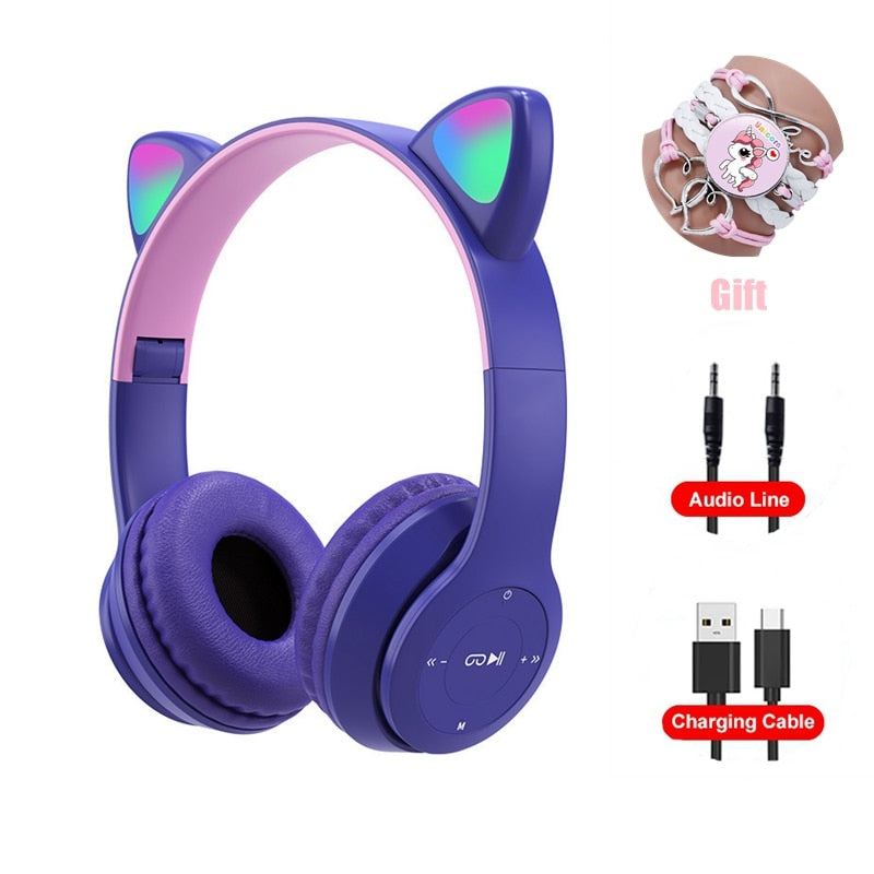 Wireless RGB Cat Ears Headphones