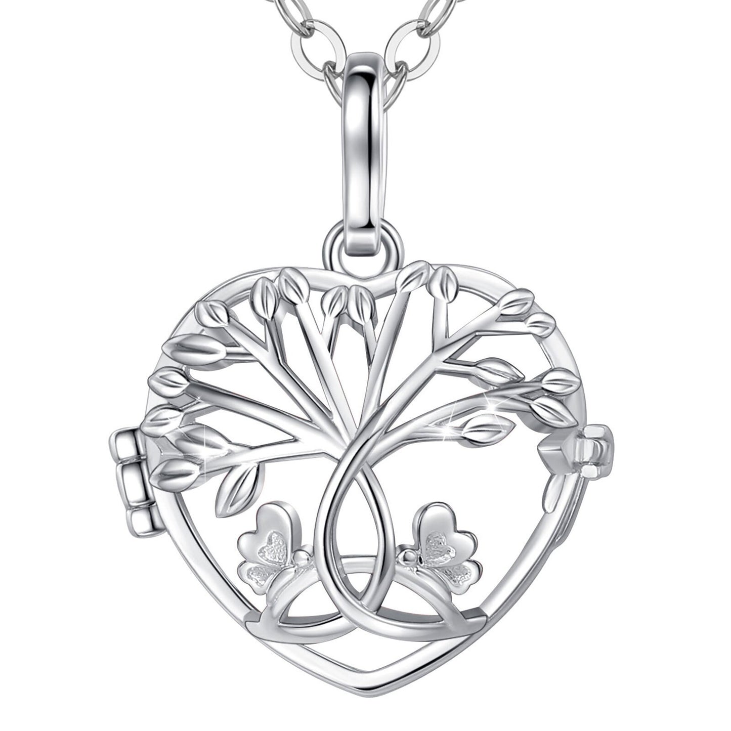 Eudora 18mm White Gold Tree Of Life Necklace