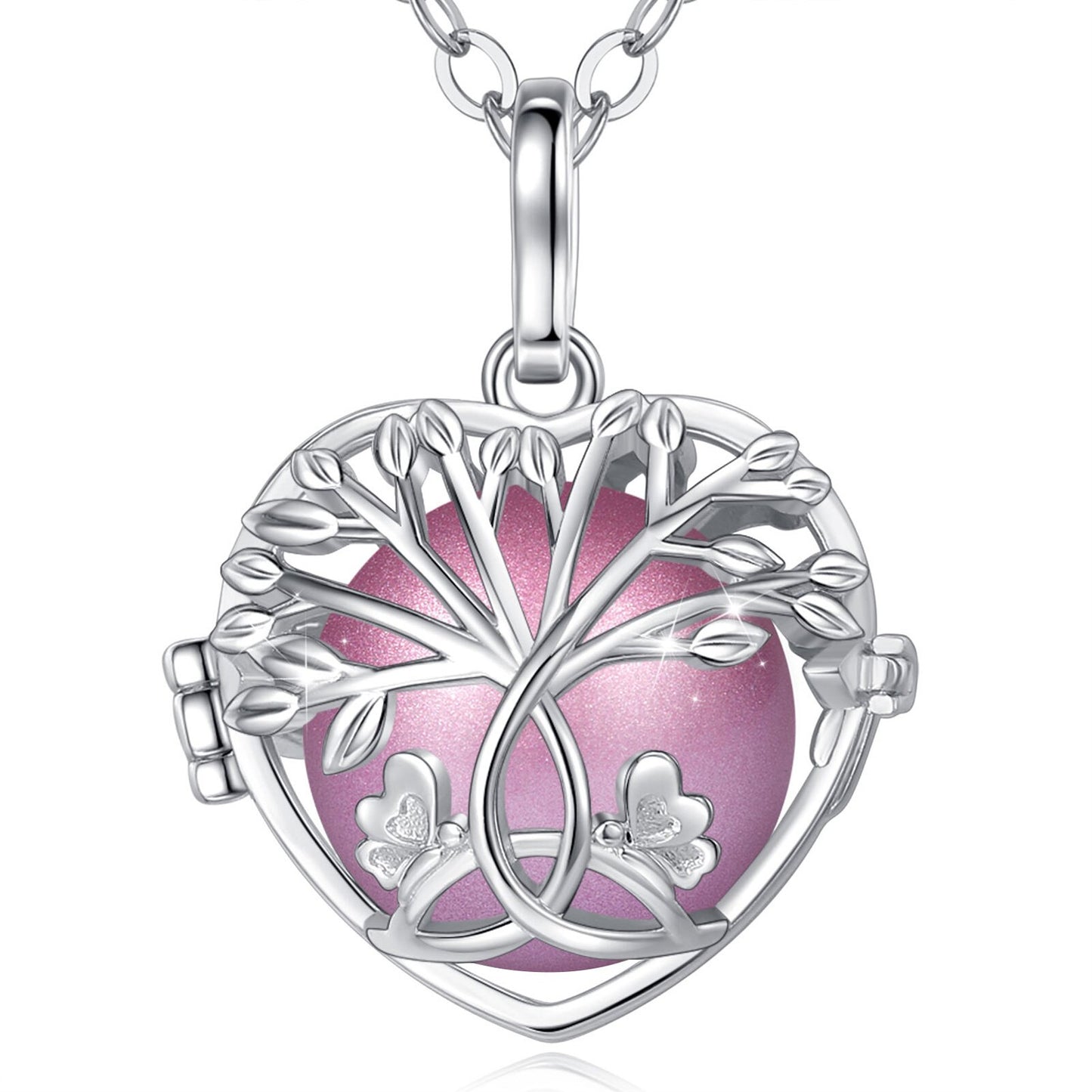 Eudora 18mm White Gold Tree Of Life Necklace