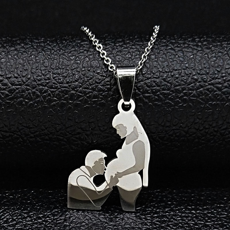 Family Stainless Steel Silver Color Chain Jewelry