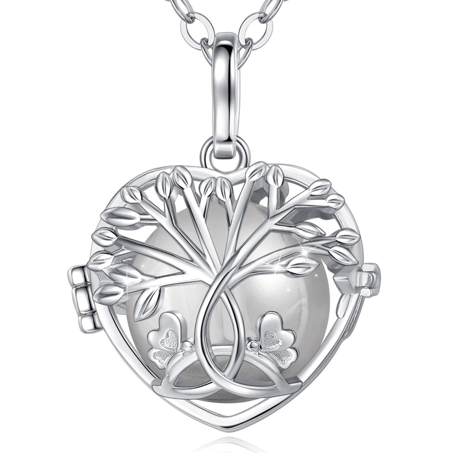 Eudora 18mm White Gold Tree Of Life Necklace