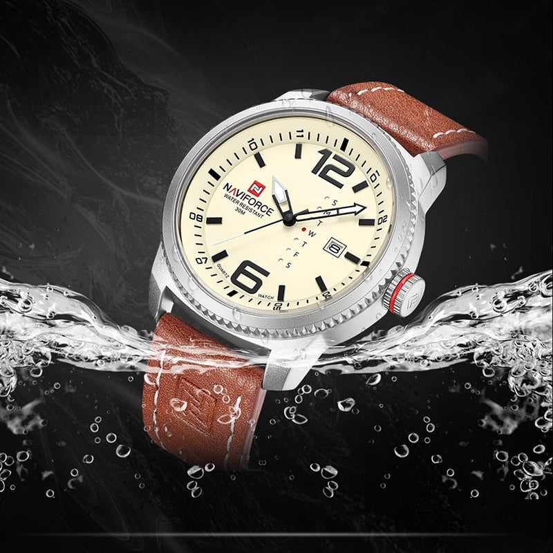 Male Watches Casual Sport Day and Date Display Quartz Wristwatch