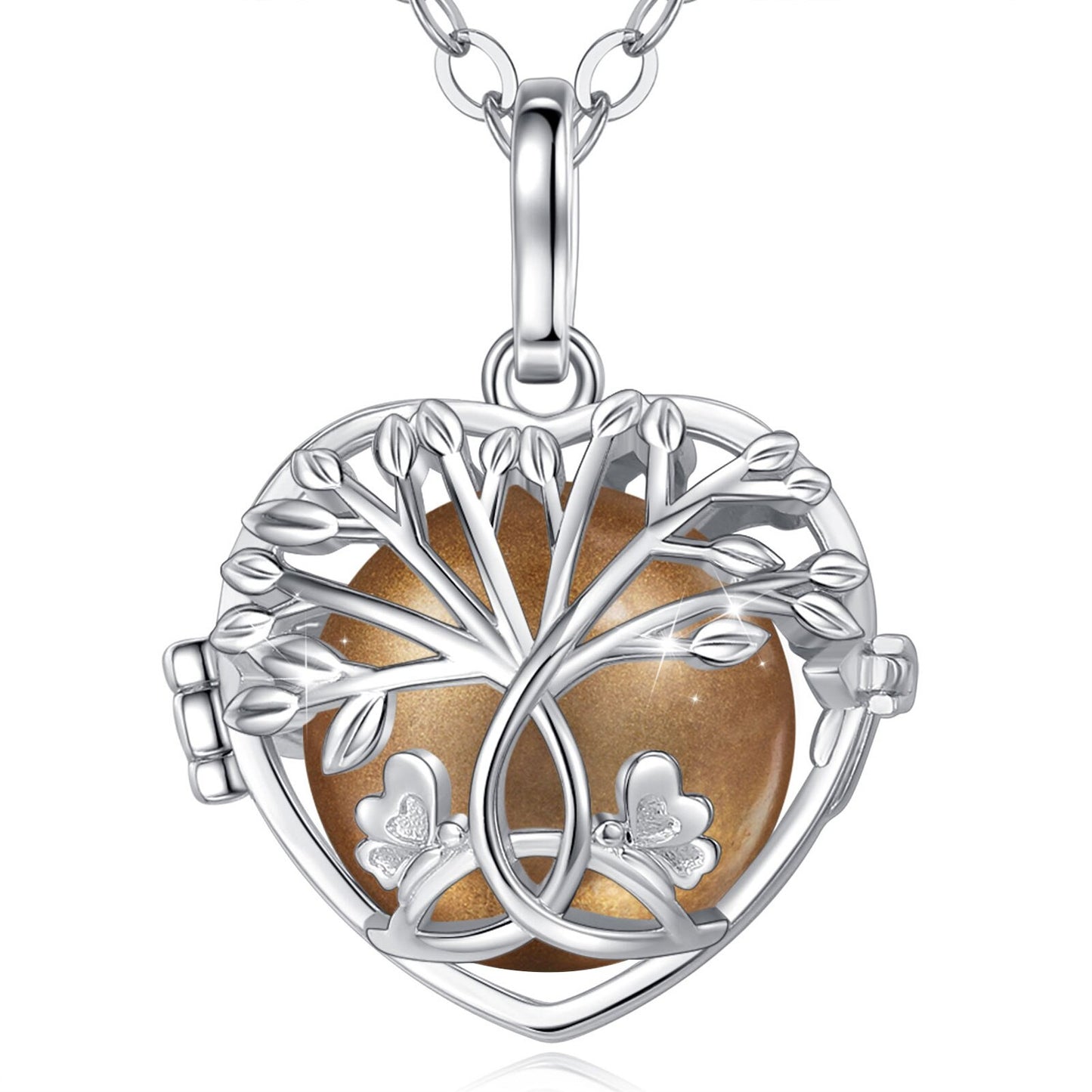 Eudora 18mm White Gold Tree Of Life Necklace