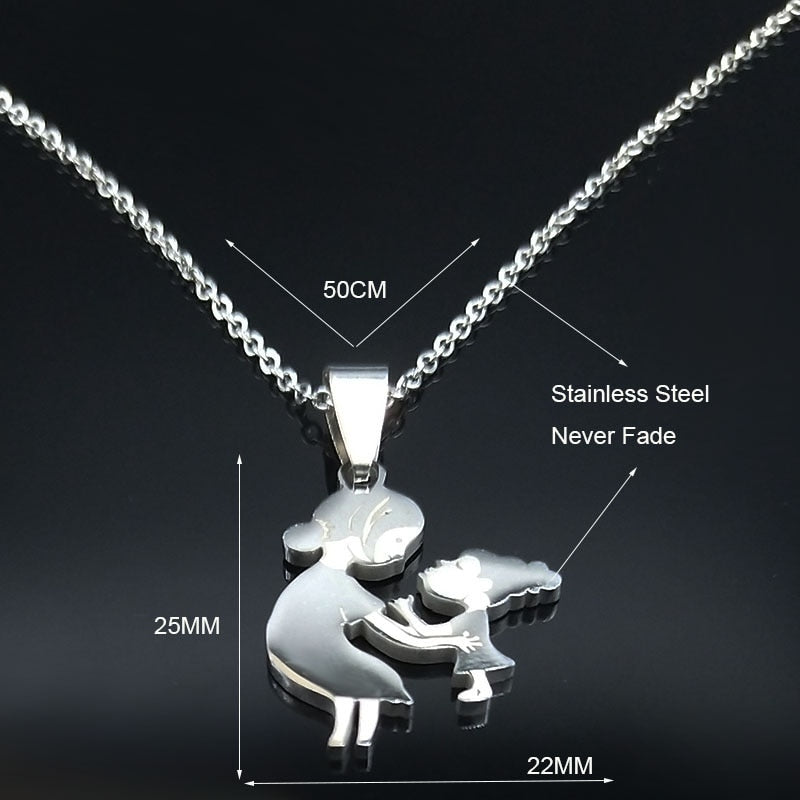 Family Stainless Steel Silver Color Chain Jewelry