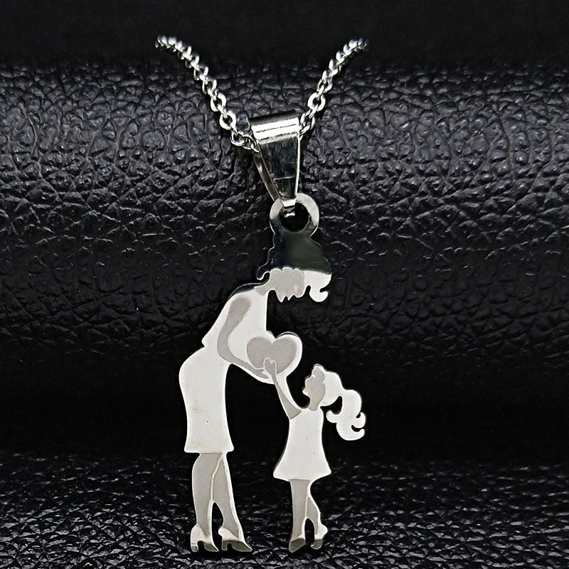 Family Stainless Steel Silver Color Chain Jewelry