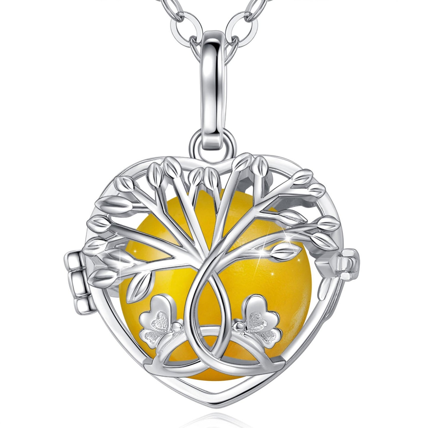 Eudora 18mm White Gold Tree Of Life Necklace