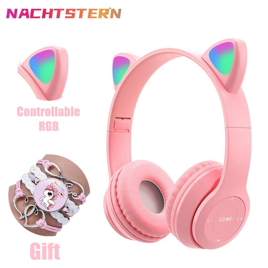 Wireless RGB Cat Ears Headphones