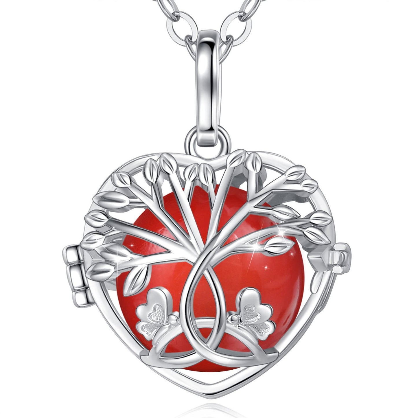 Eudora 18mm White Gold Tree Of Life Necklace