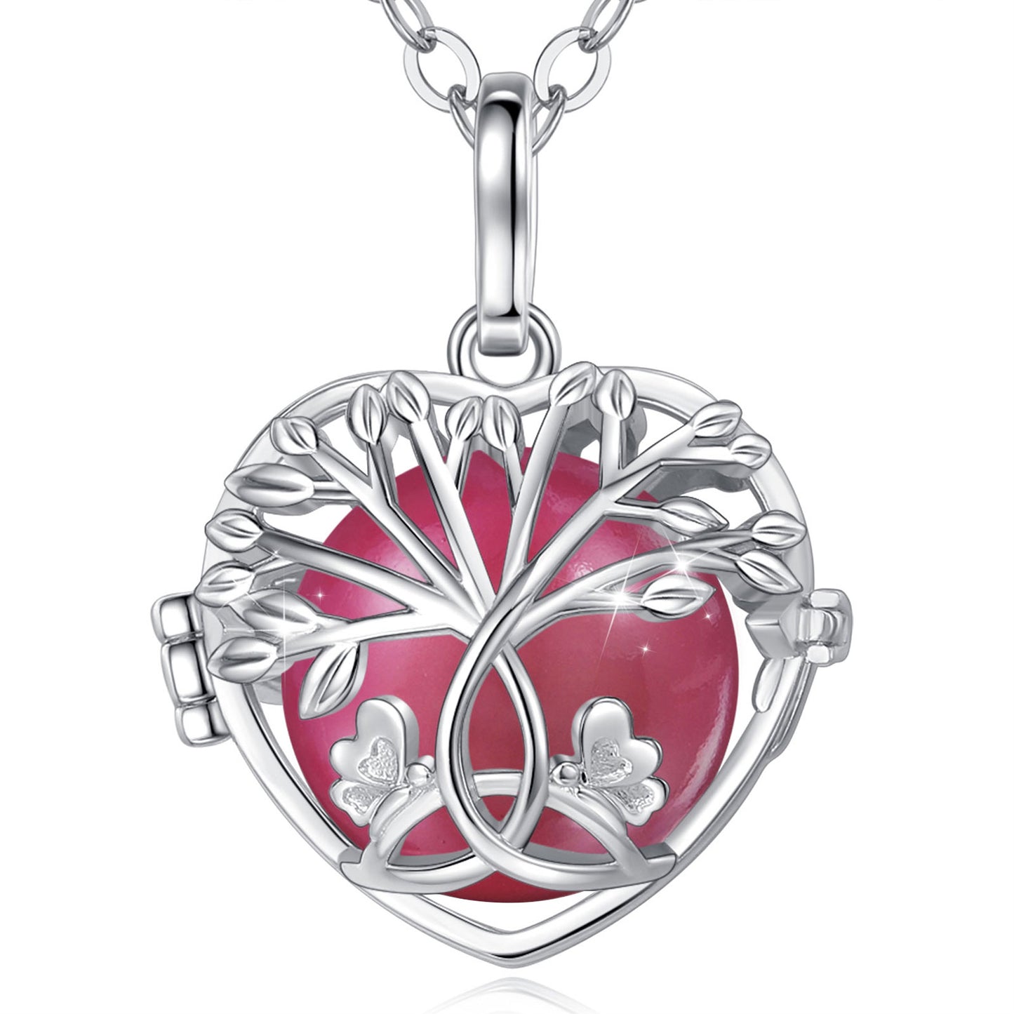 Eudora 18mm White Gold Tree Of Life Necklace