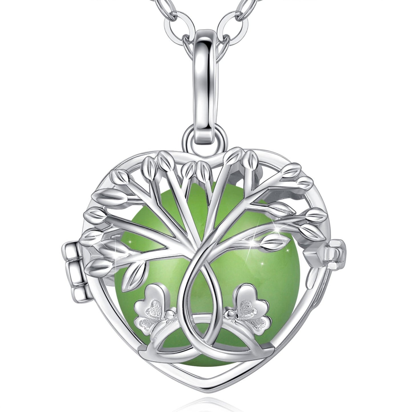 Eudora 18mm White Gold Tree Of Life Necklace