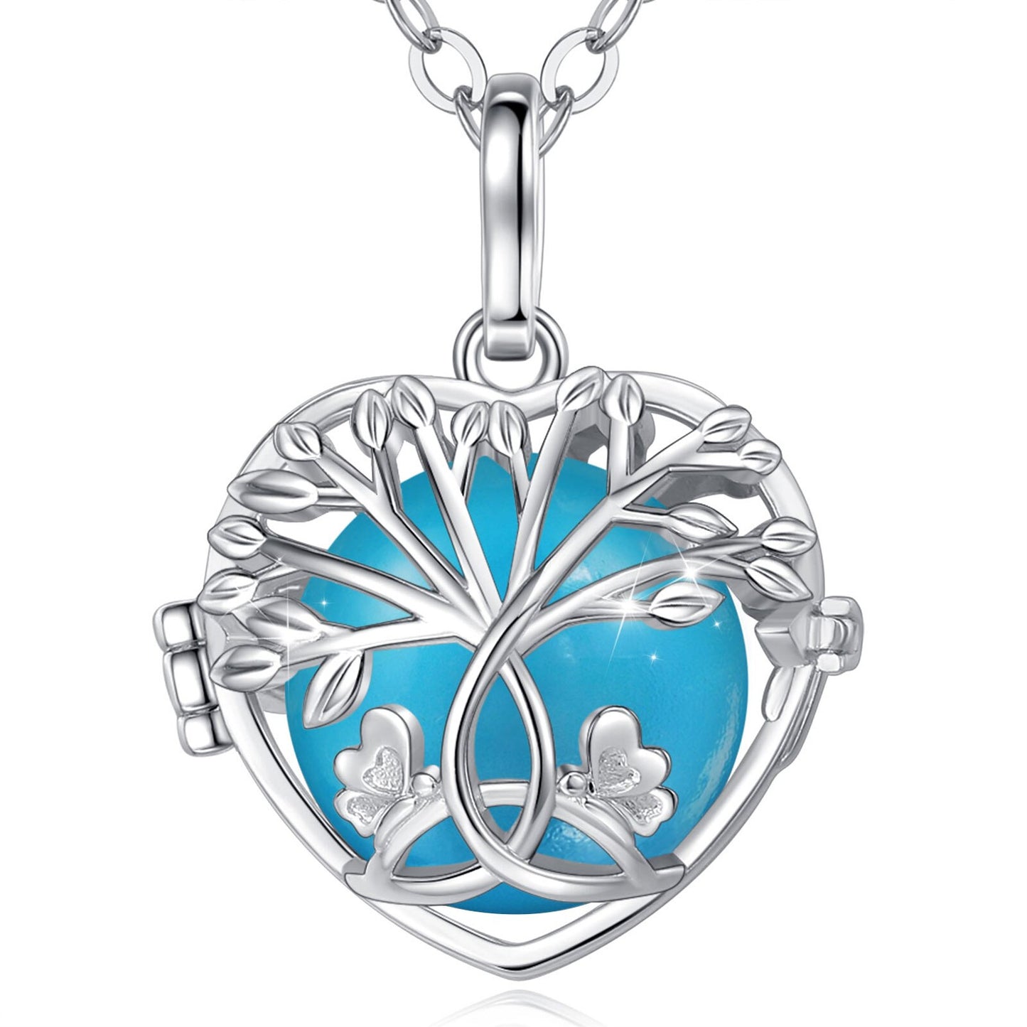 Eudora 18mm White Gold Tree Of Life Necklace