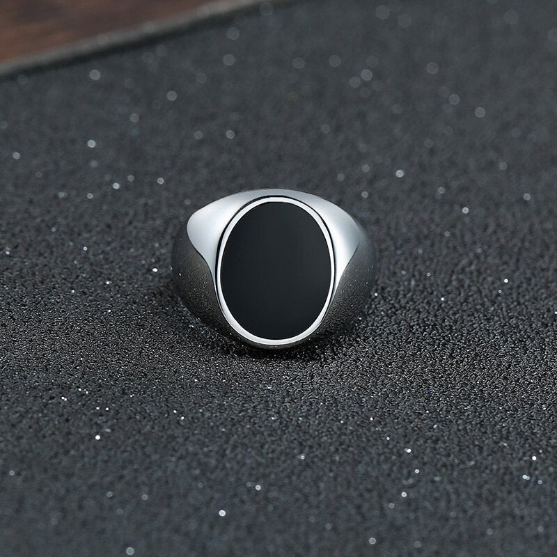 Men's Plain Sides Stinless Steel Signet Ring