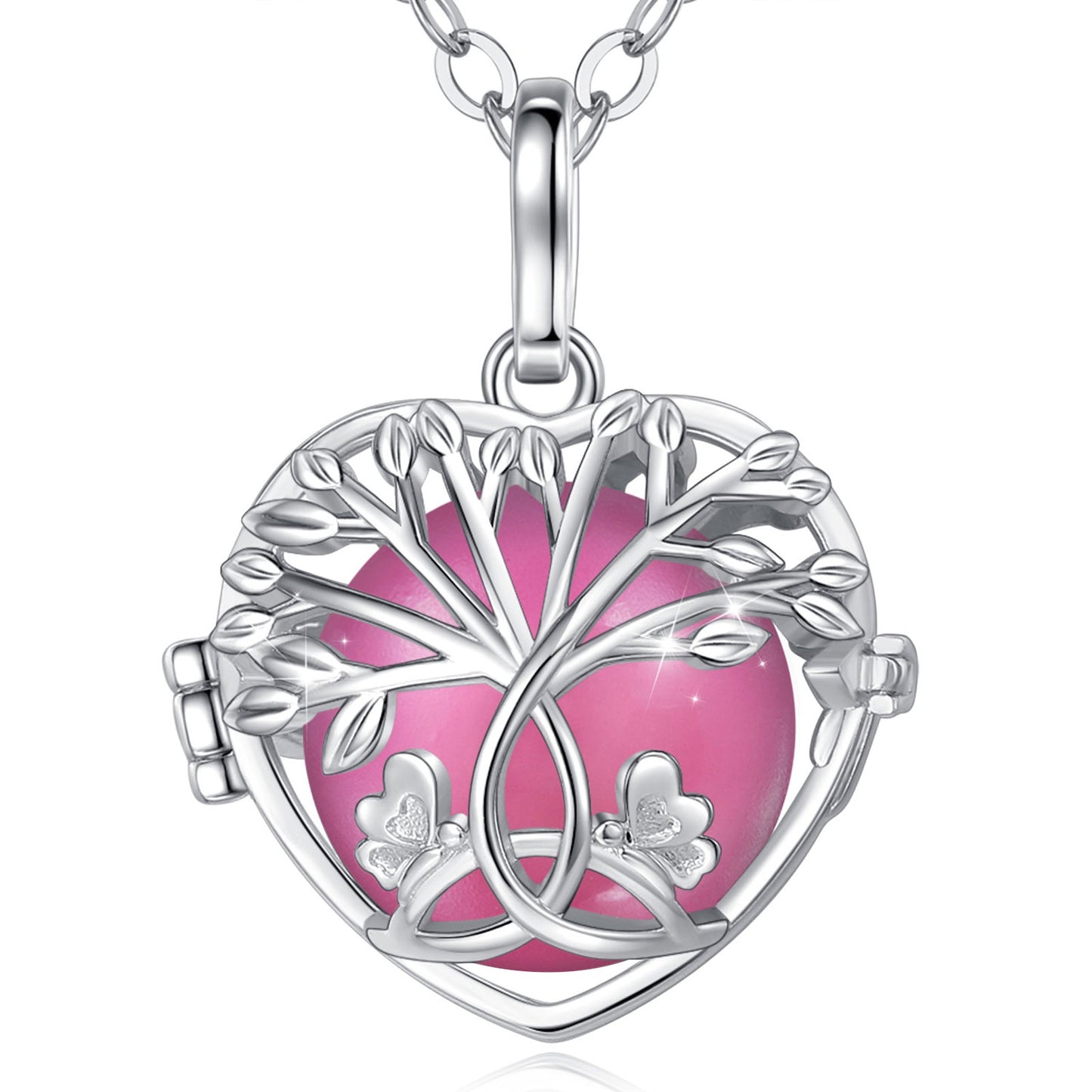 Eudora 18mm White Gold Tree Of Life Necklace