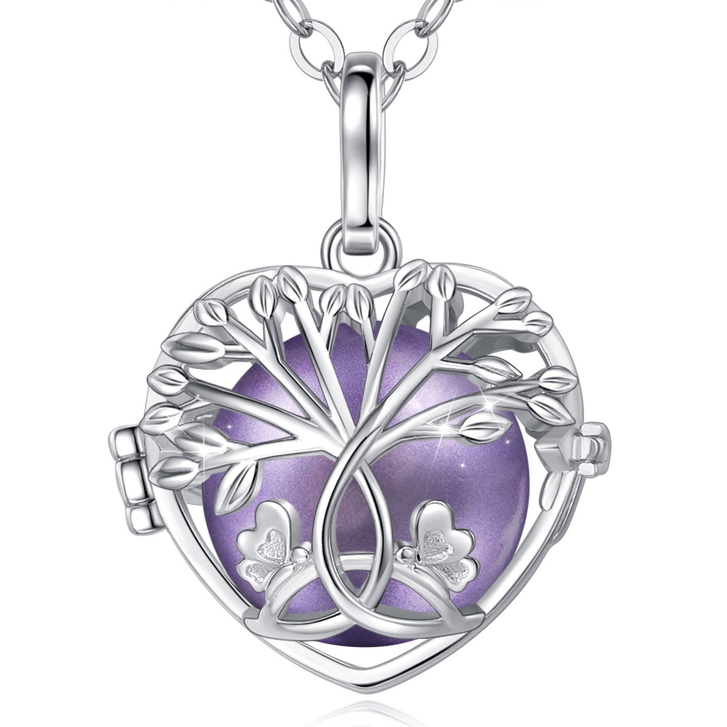 Eudora 18mm White Gold Tree Of Life Necklace