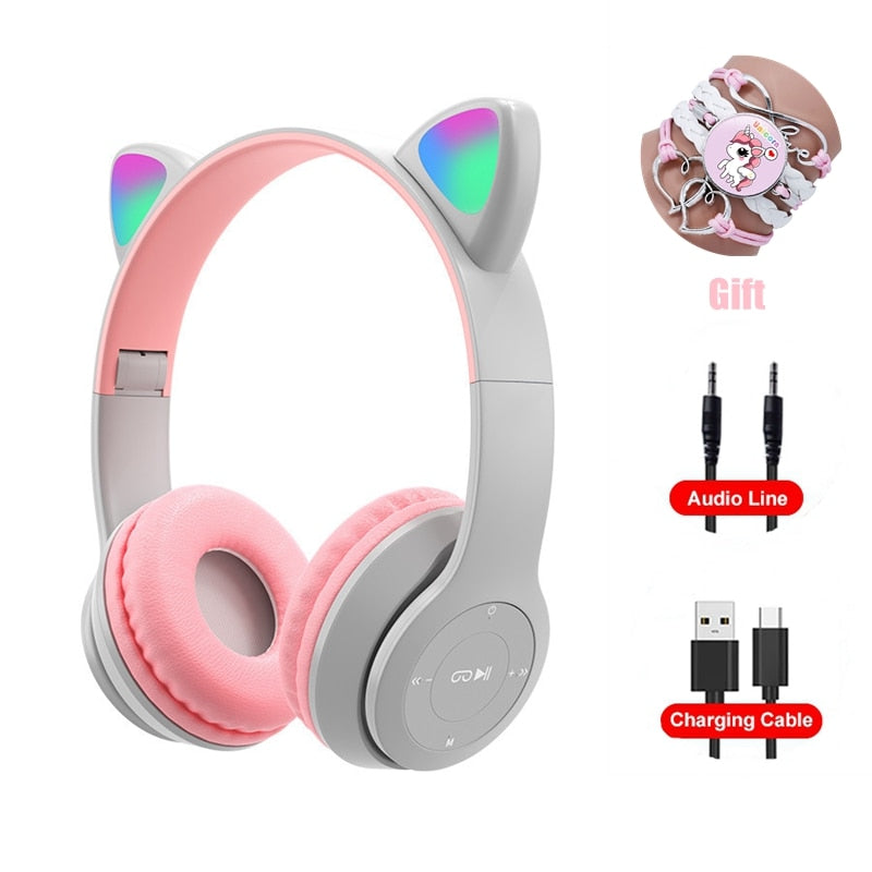 Wireless RGB Cat Ears Headphones