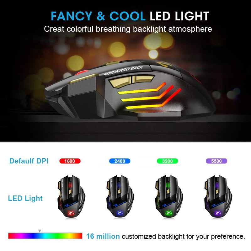 Rechargable RGB Wireless Bluetooth Gaming Mouse