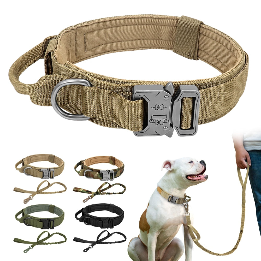 Adjustable Durable Tactical Nylon Collar/Leash For Dogs