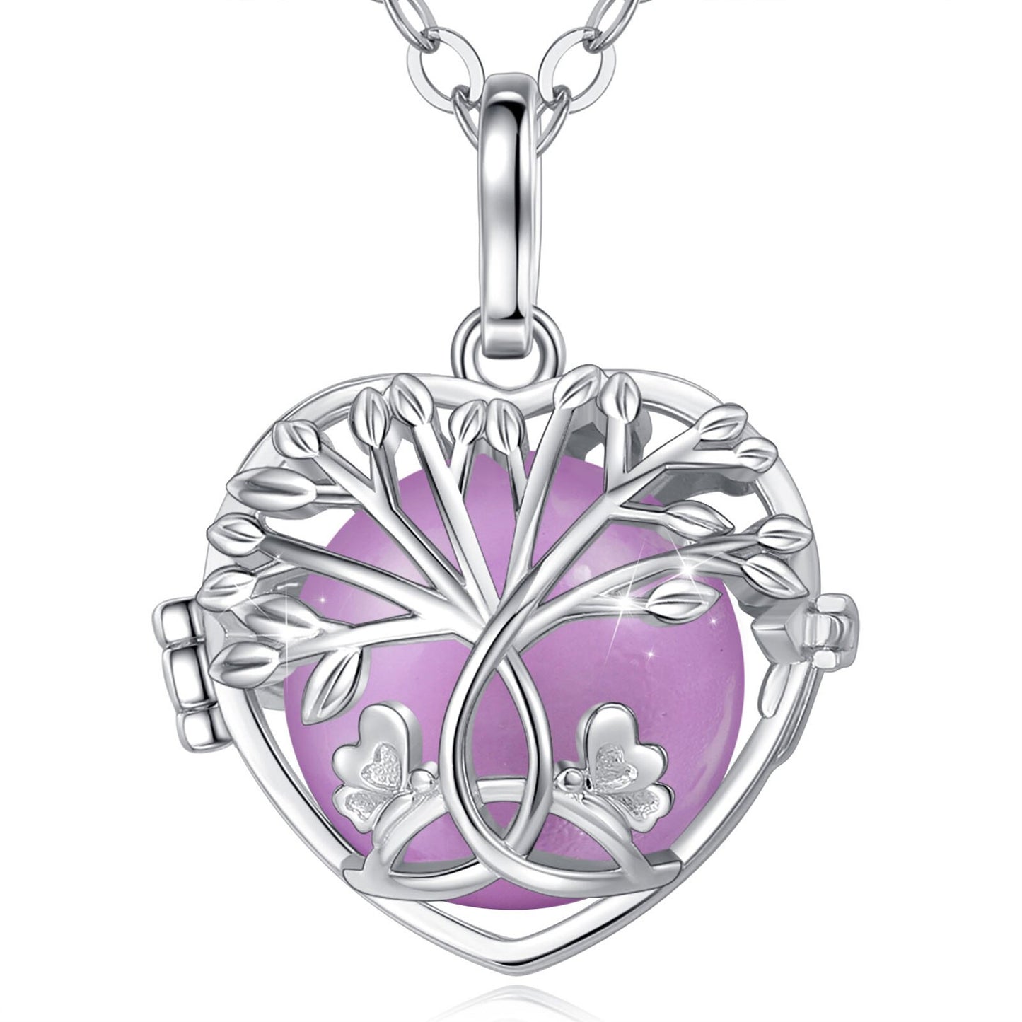 Eudora 18mm White Gold Tree Of Life Necklace