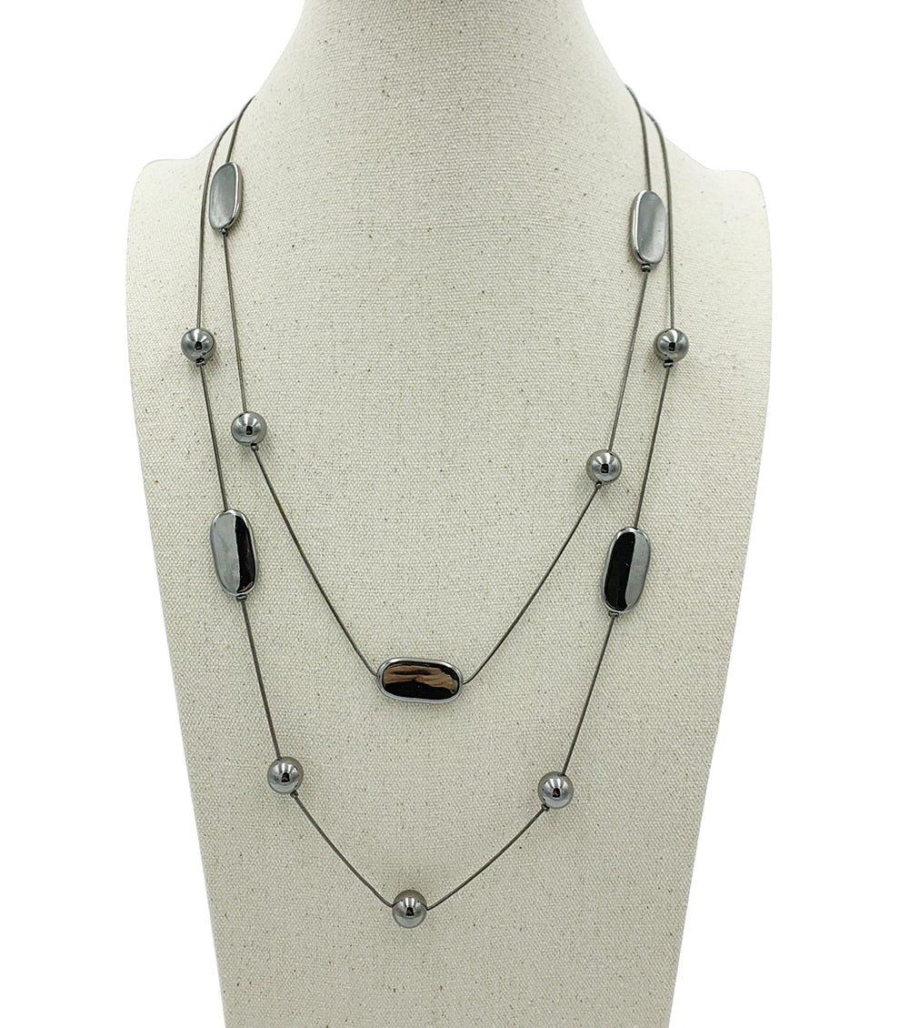 Bohemia Long Double Layers Beaded Chain Necklace