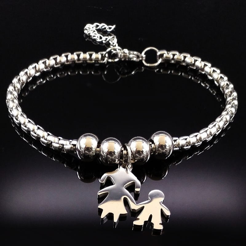 Mother & Daughter Stainless Steel Bracelet