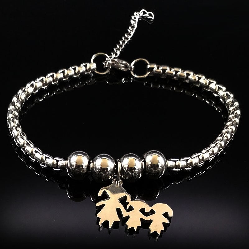 Mother & Daughter Stainless Steel Bracelet