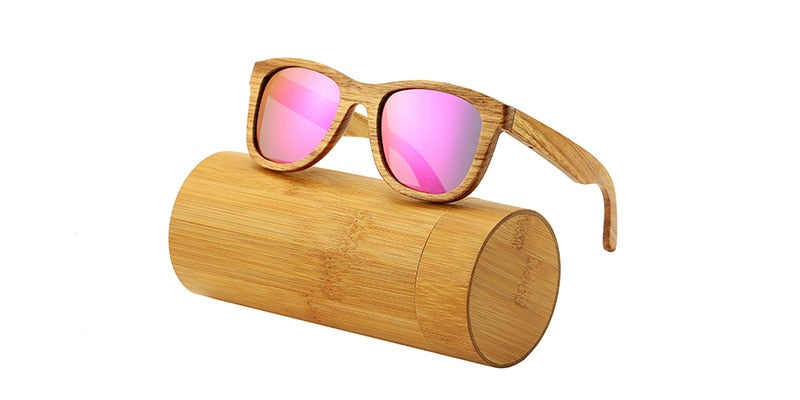 AN SWALLOW Retro Polarized Zebra Wood Sunglasses