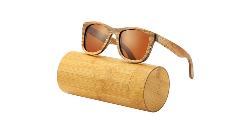 AN SWALLOW Retro Polarized Zebra Wood Sunglasses