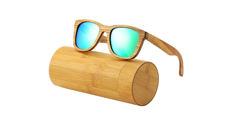 AN SWALLOW Retro Polarized Zebra Wood Sunglasses