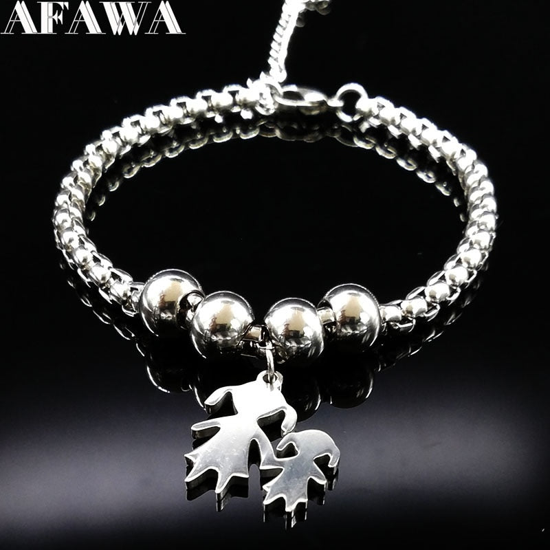 Mother & Daughter Stainless Steel Bracelet