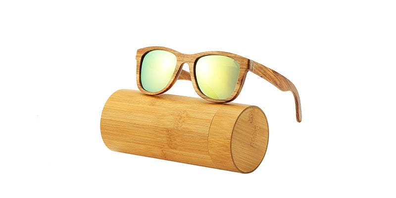 AN SWALLOW Retro Polarized Zebra Wood Sunglasses