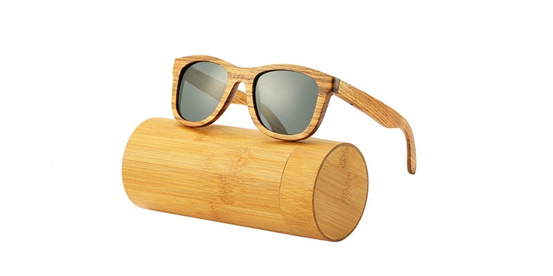 AN SWALLOW Retro Polarized Zebra Wood Sunglasses