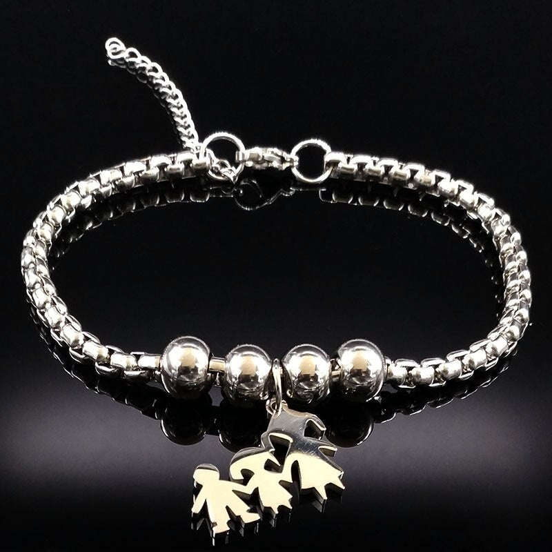 Mother & Daughter Stainless Steel Bracelet