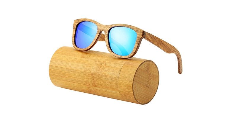 AN SWALLOW Retro Polarized Zebra Wood Sunglasses