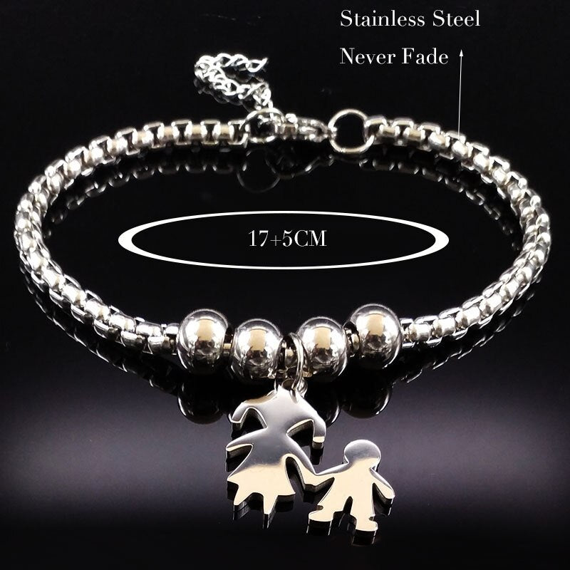 Mother & Daughter Stainless Steel Bracelet