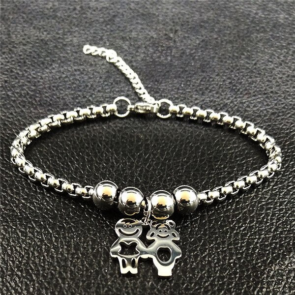 Mother & Daughter Stainless Steel Bracelet