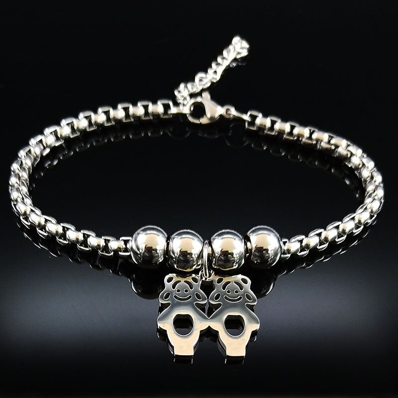 Mother & Daughter Stainless Steel Bracelet