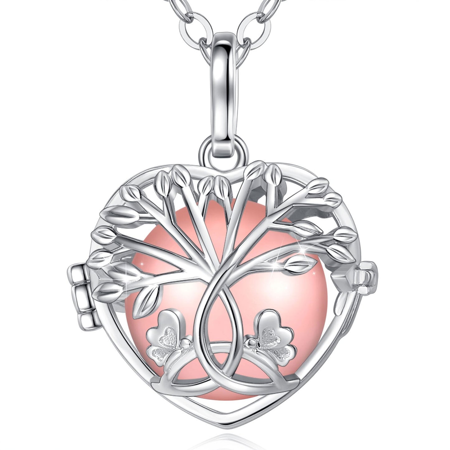 Eudora 18mm White Gold Tree Of Life Necklace