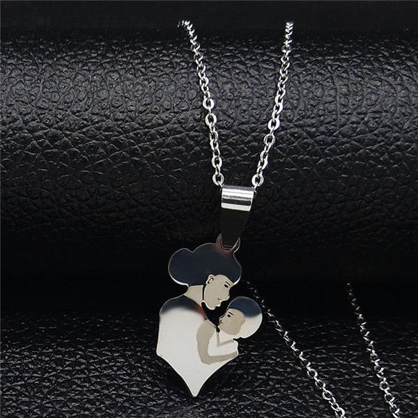 Family Stainless Steel Silver Color Chain Jewelry