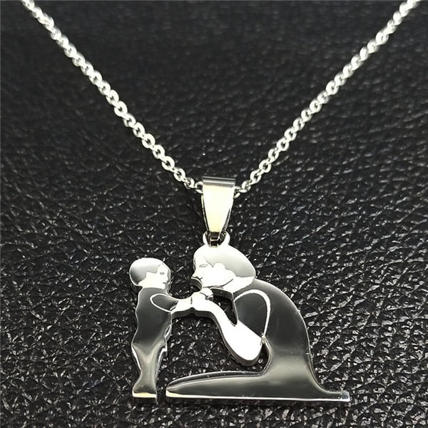 Family Stainless Steel Silver Color Chain Jewelry