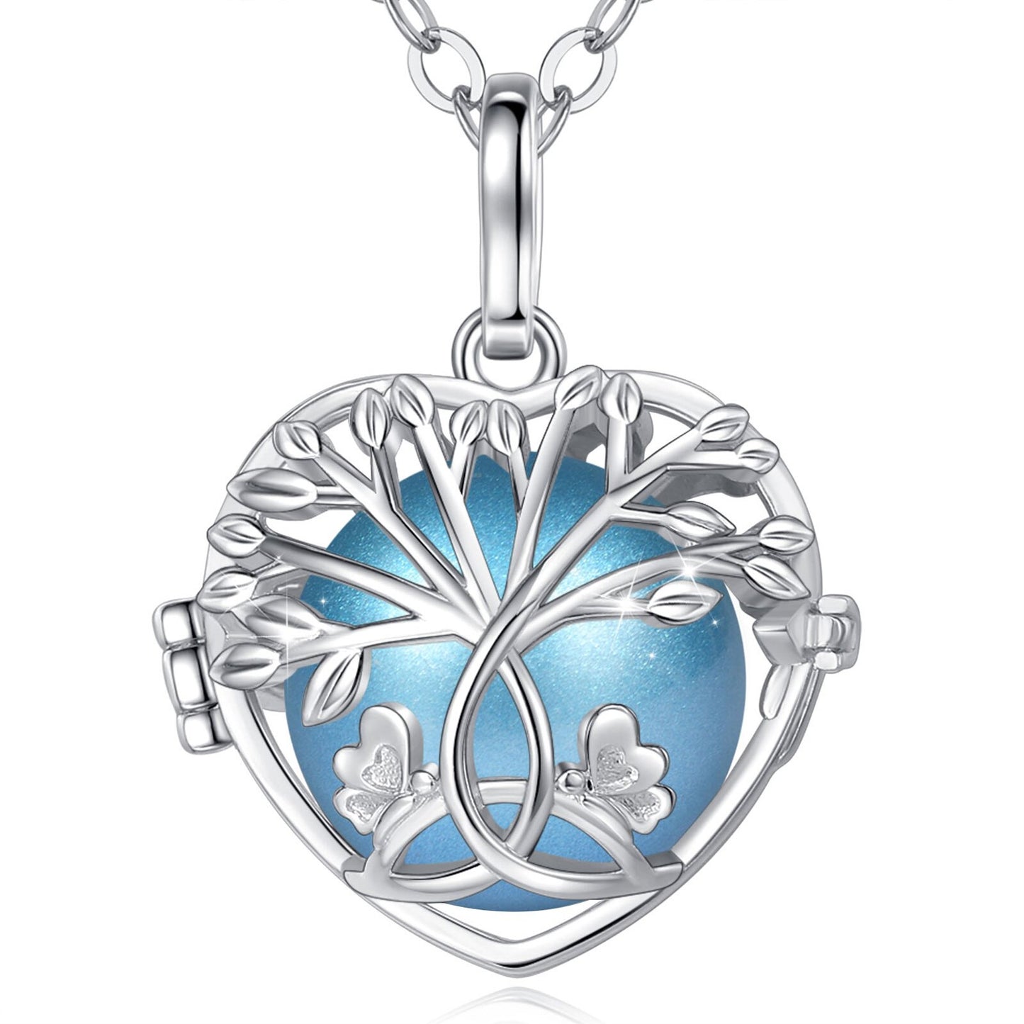 Eudora 18mm White Gold Tree Of Life Necklace