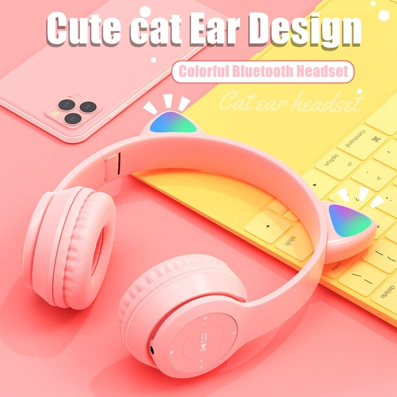 Wireless RGB Cat Ears Headphones