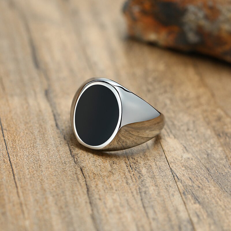 Men's Plain Sides Stinless Steel Signet Ring