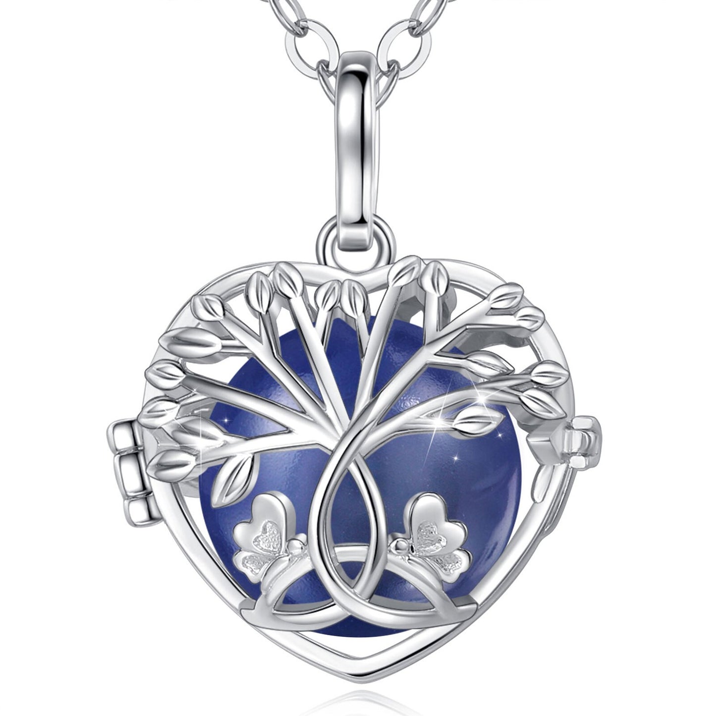 Eudora 18mm White Gold Tree Of Life Necklace