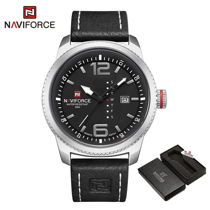 Male Watches Casual Sport Day and Date Display Quartz Wristwatch