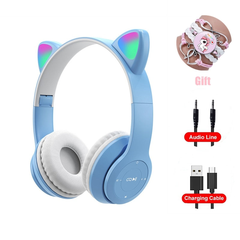 Wireless RGB Cat Ears Headphones