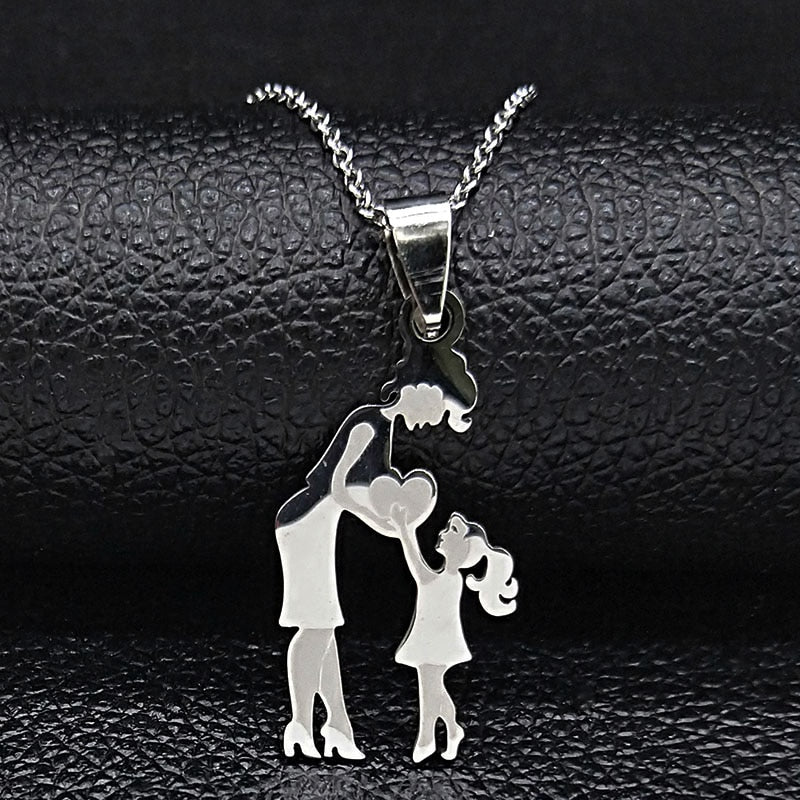 Family Stainless Steel Silver Color Chain Jewelry