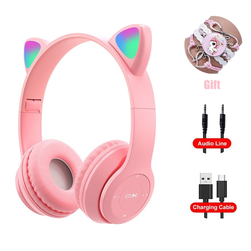 Wireless RGB Cat Ears Headphones