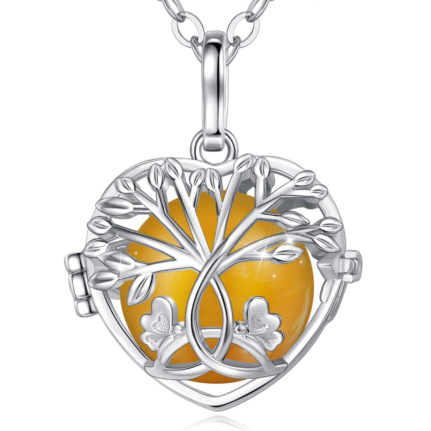 Eudora 18mm White Gold Tree Of Life Necklace