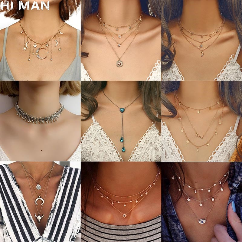 30 Styles of Multi-layer Alloy Necklaces