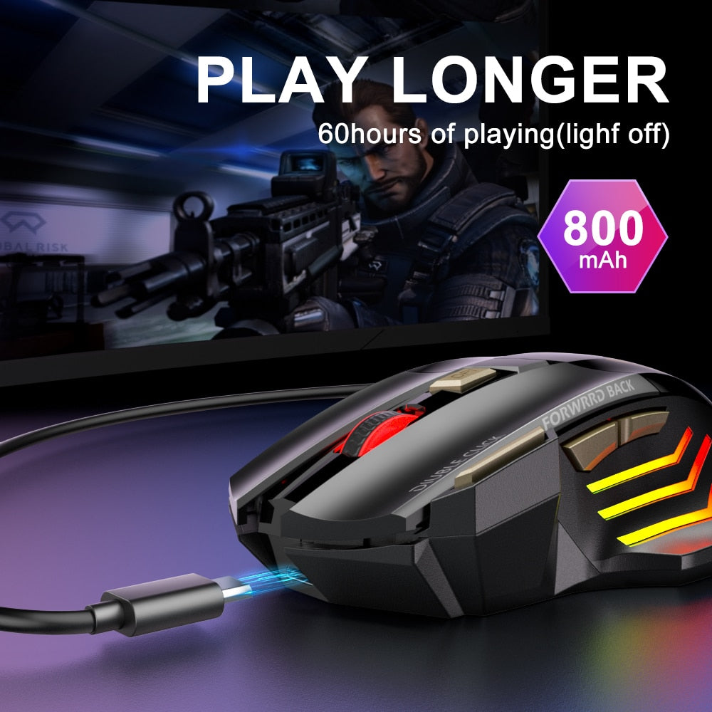 Rechargable RGB Wireless Bluetooth Gaming Mouse